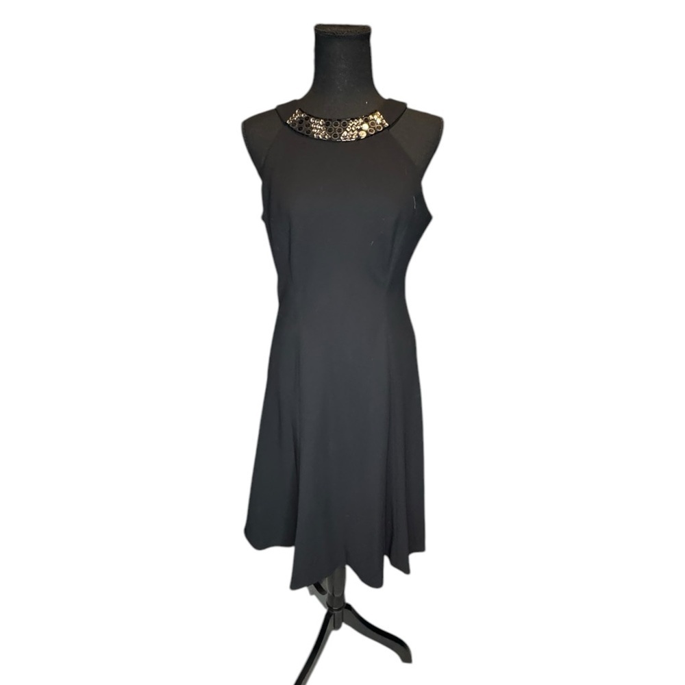 EVAN-PICONE Women’s Beaded Cutaway Evening Dress Black Lined Size 8 LBD